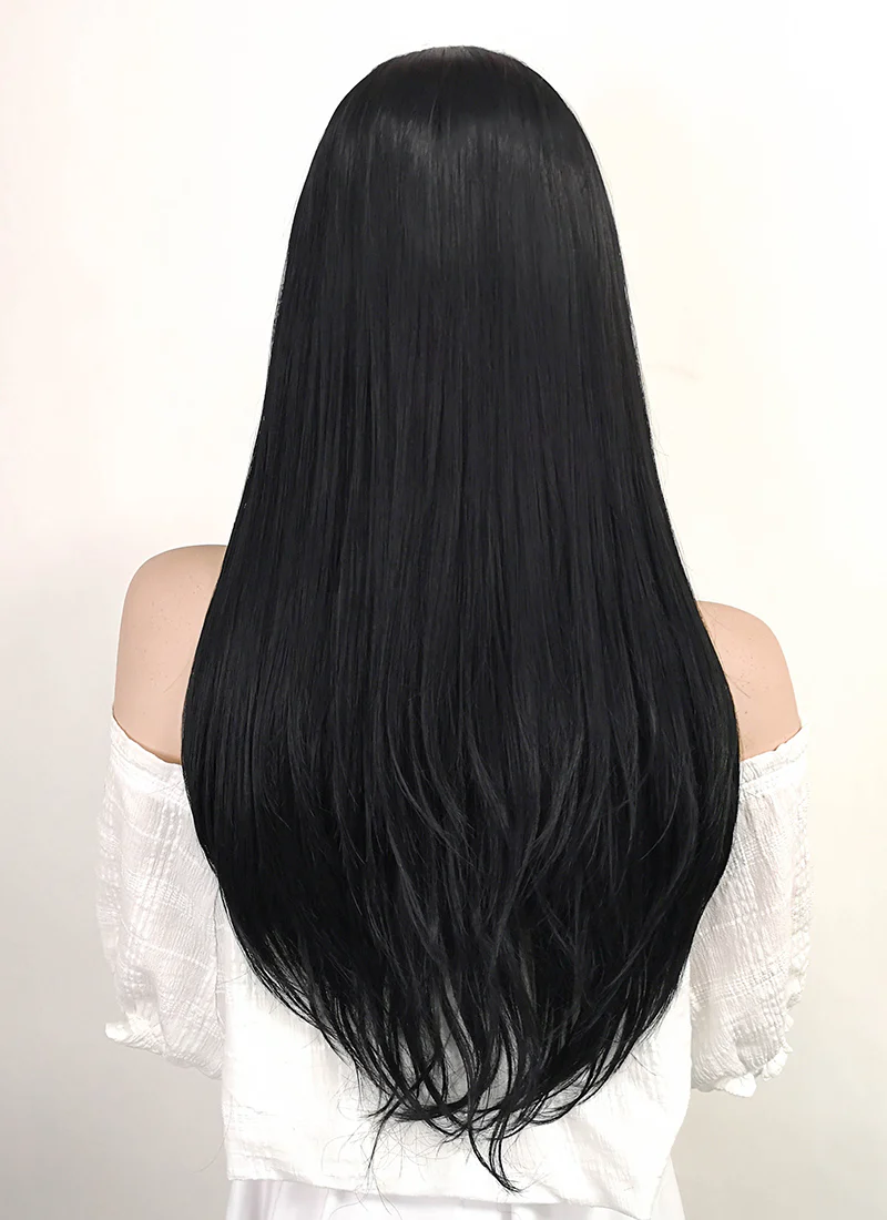 Marvel X-Men Lilith Cosplay Long Straight Jet Black Lace Front Wig LF002 - Image 6