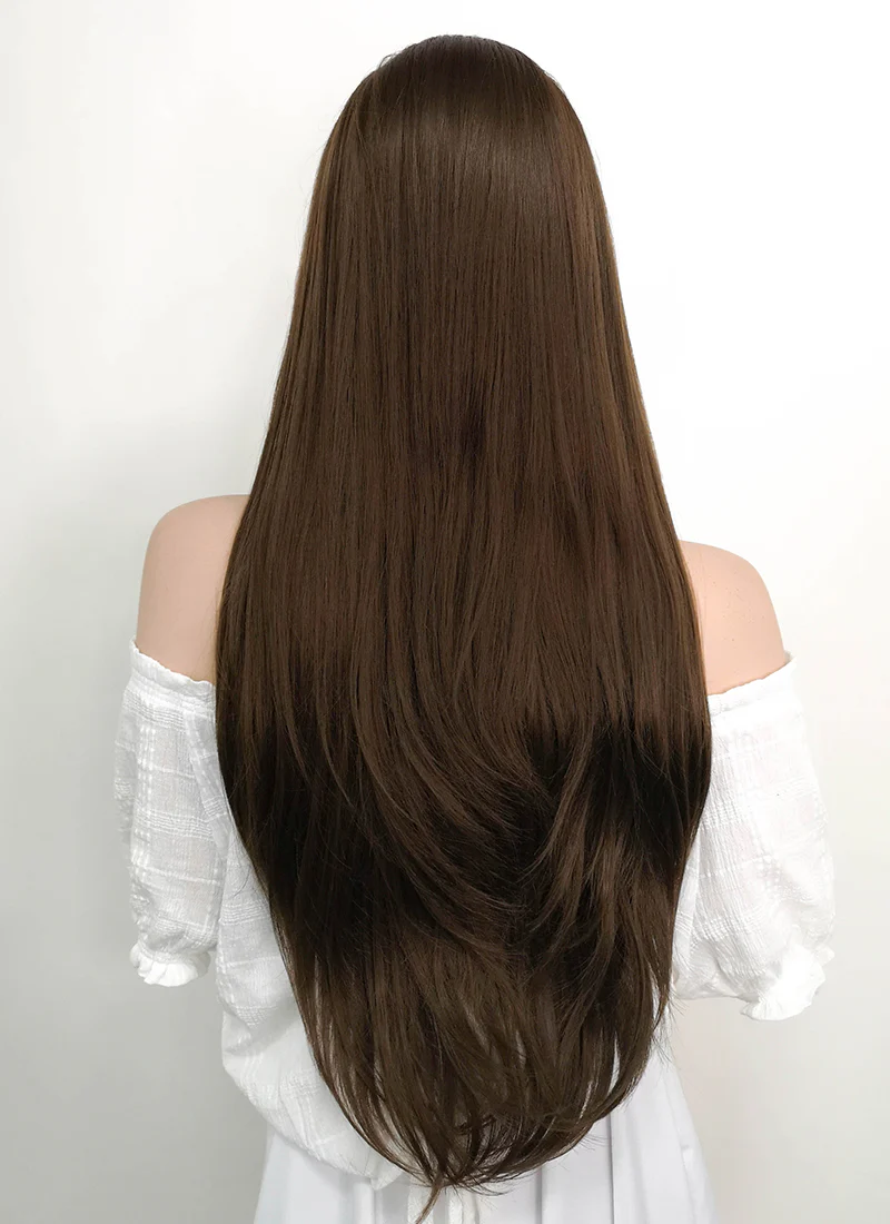 Disney Beauty and the Beast Belle Long Straight Brown Lace Front Synthetic Hair Wig LF006 - Image 6