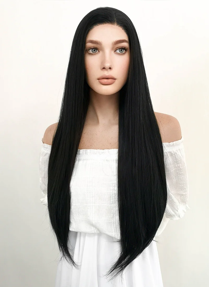 Marvel Alpha Flight Talisman Cosplay Long Straight Jet Black Lace Front Wig LF327 - Image 3