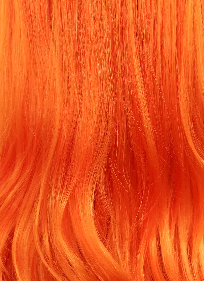 DC Starfire Long Curly Red Mixed Orange Lace Front Synthetic Hair Wig LF383 - Image 8