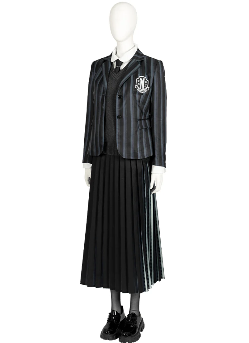 Wednesday Addams Nevermore Academy School Uniform Cosplay Costume Outfit Full Set CS798 - Image 5