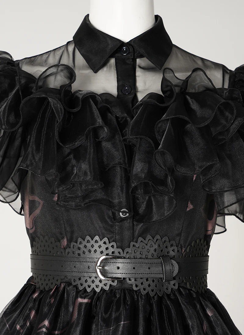 Wednesday Addams Black Dress Cosplay Costume Outfit CS799 - Image 5