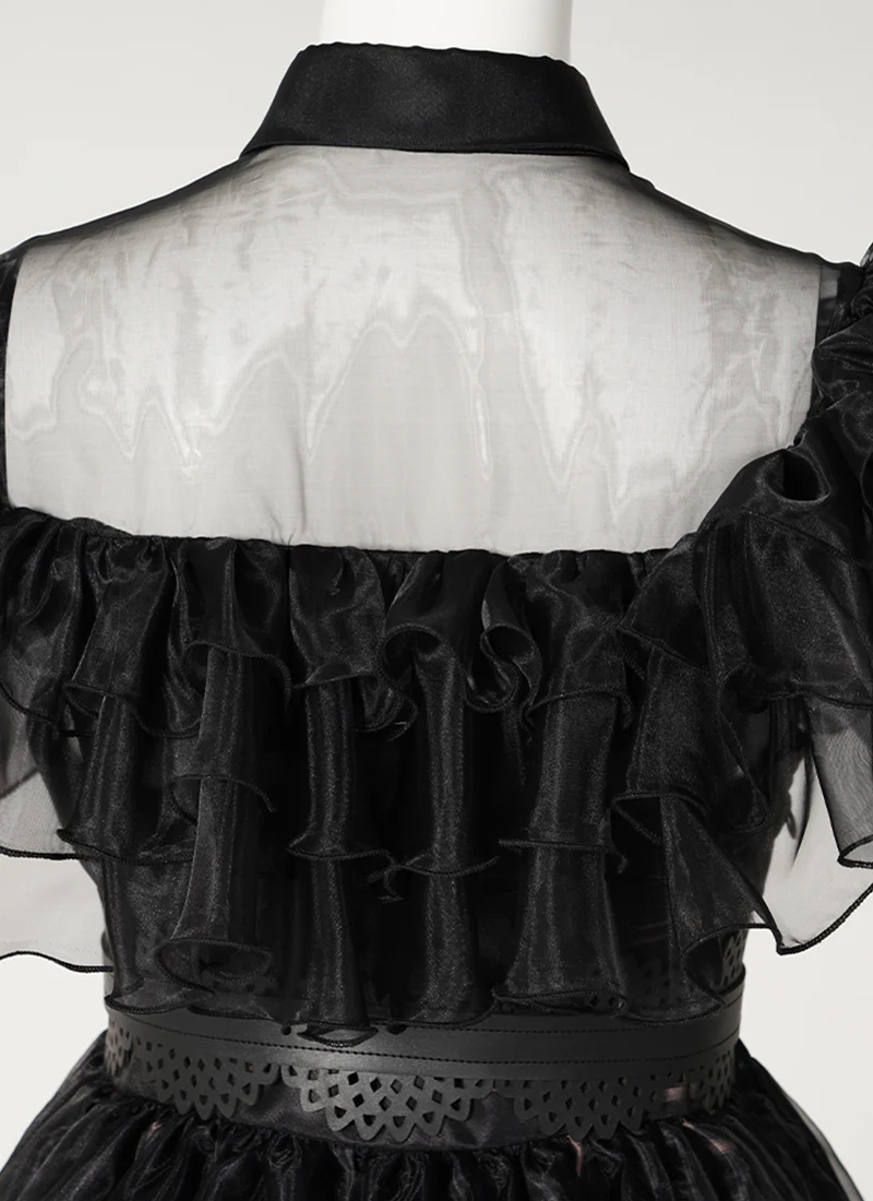 Wednesday Addams Black Dress Cosplay Costume Outfit CS799 - Image 6