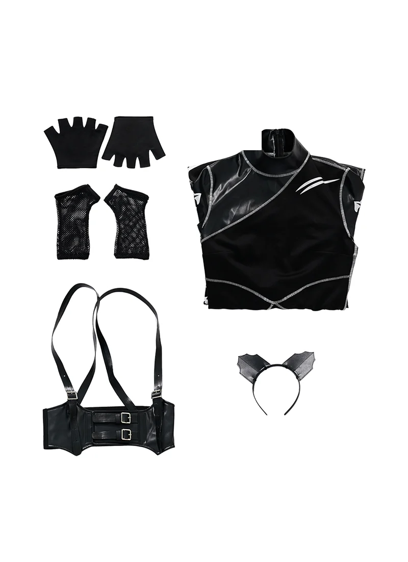 The Addams Family Wednesday Addams Leather Jumpsuit Cosplay Costume Outfit Full Set CS800 - Image 12