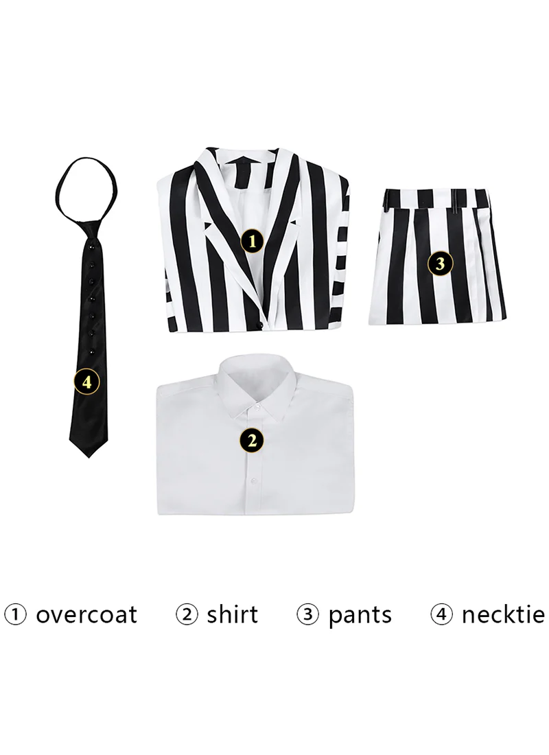 Beetlejuice 2 Beetlejuice Cosplay Costume Outfit Full Set CS802 - Image 13