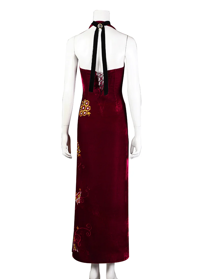 RE4 Resident Evil 4 Remake Ada Wong Velvet Cheongsam Costume - Tactical Cosplay Qipao Dress CS826 - Image 3
