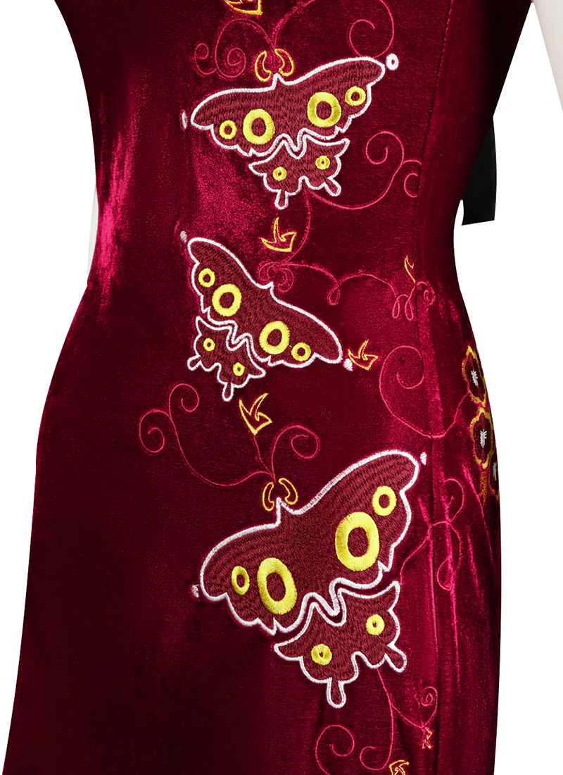 RE4 Resident Evil 4 Remake Ada Wong Velvet Cheongsam Costume - Tactical Cosplay Qipao Dress CS826 - Image 4