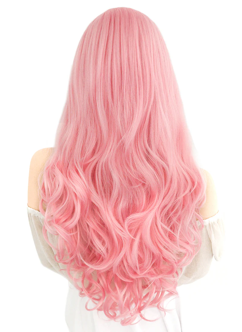 Long Wavy Pink Lace Front Synthetic Hair Wig LF084 - Image 6