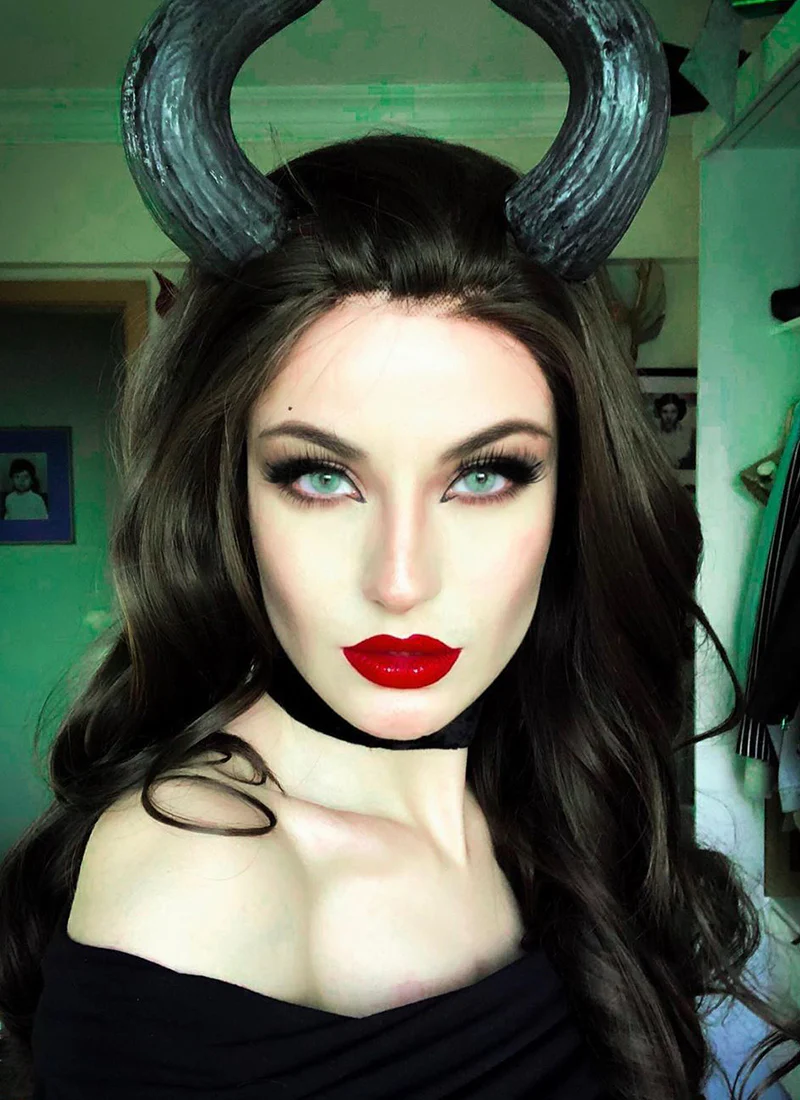 Long Wavy Dark Brown Lace Front Synthetic Hair Wig LF117 - Image 3