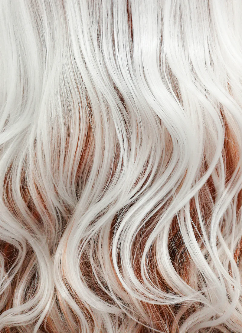 Marvel X-Men Rogue Long Wavy White Auburn Mixed Lace Front Synthetic Hair Wig LF1703 - Image 8
