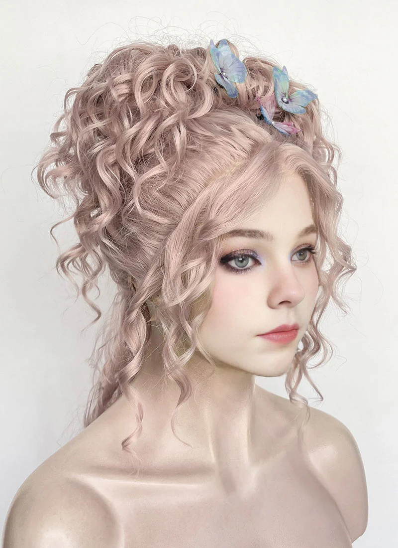 Wednesday Enid Sinclair Gala Pastel Pale Plum Braided Lace Front Synthetic Wig LF2180 - Image 6