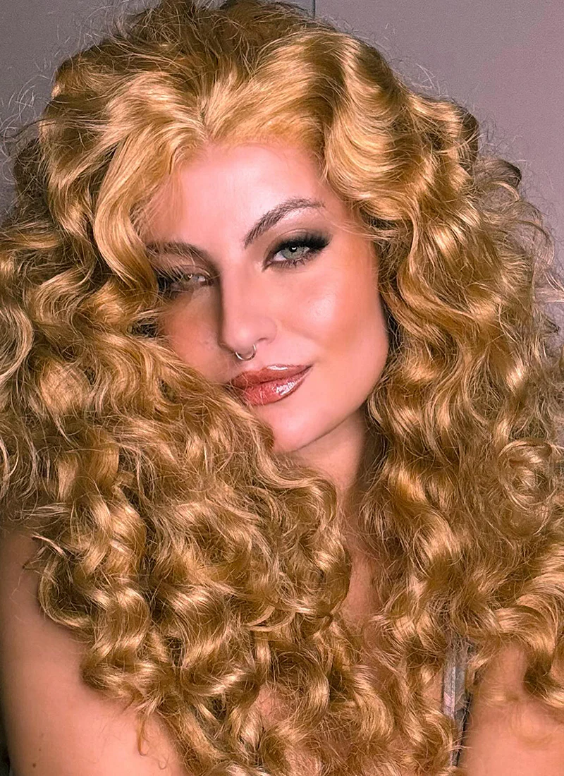 Long Wavy Golden Blonde Lace Front Synthetic Hair Wig LF244 - Image 3