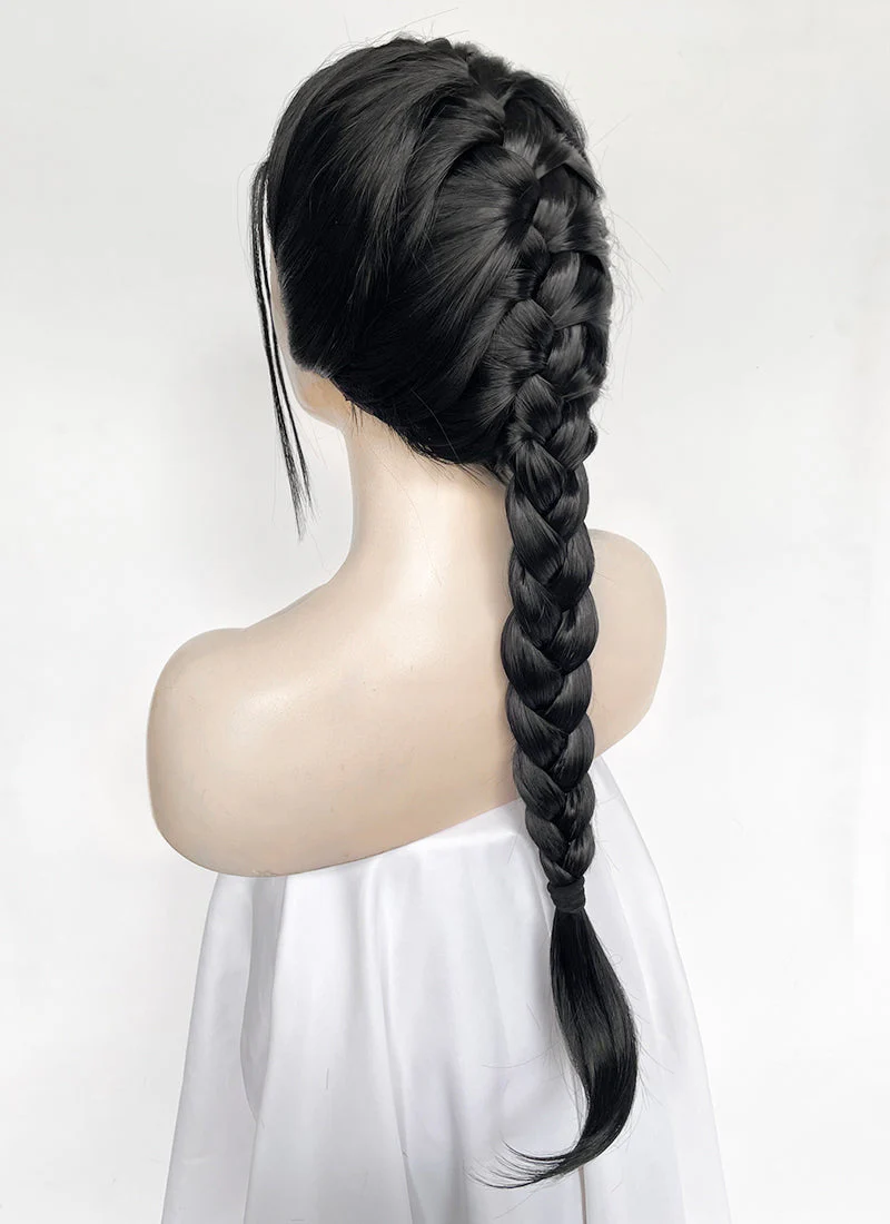 Tomb Raider Lara Croft Jet Black Braided Lace Front Synthetic Hair Wig LF2520 - Image 10