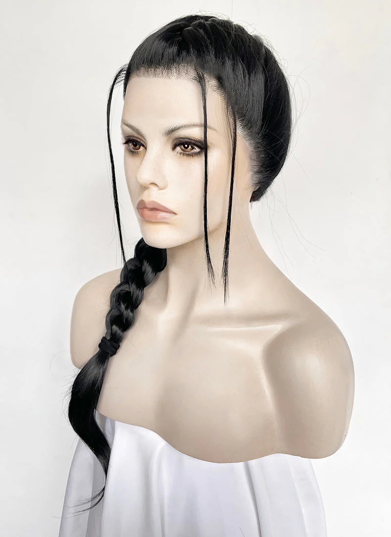 Tomb Raider Lara Croft Jet Black Braided Lace Front Synthetic Hair Wig LF2520 - Image 7