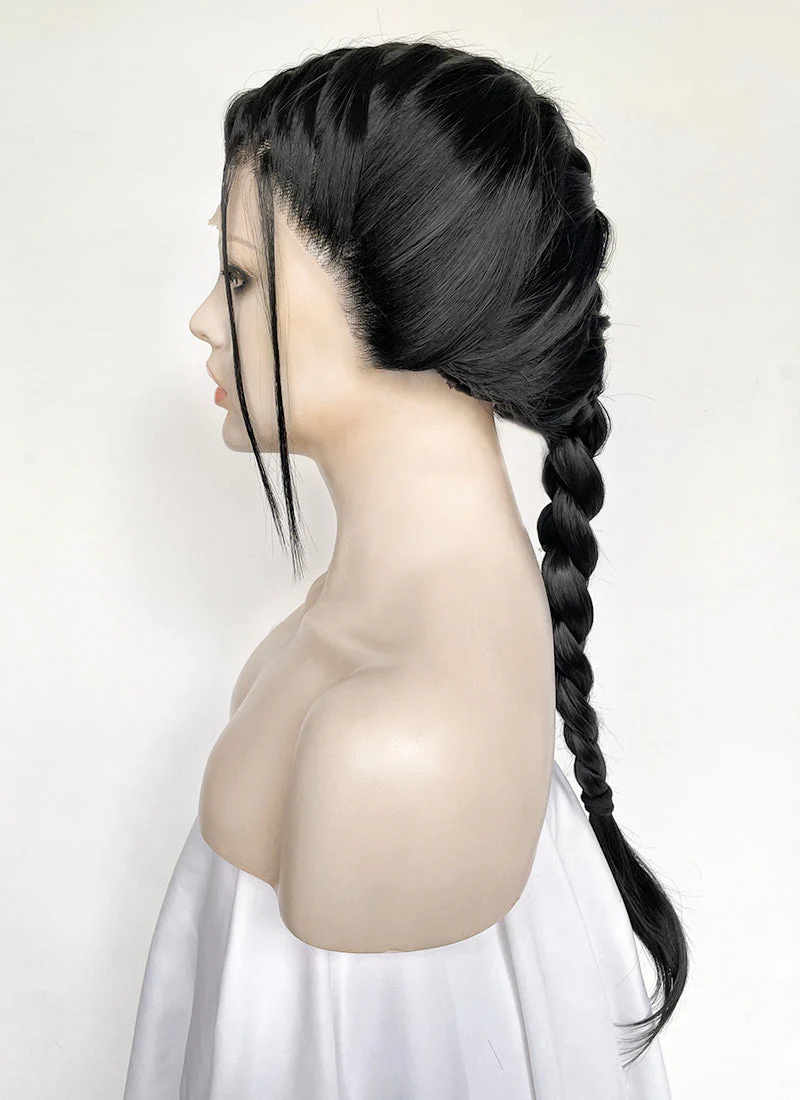 Tomb Raider Lara Croft Jet Black Braided Lace Front Synthetic Hair Wig LF2520 - Image 8