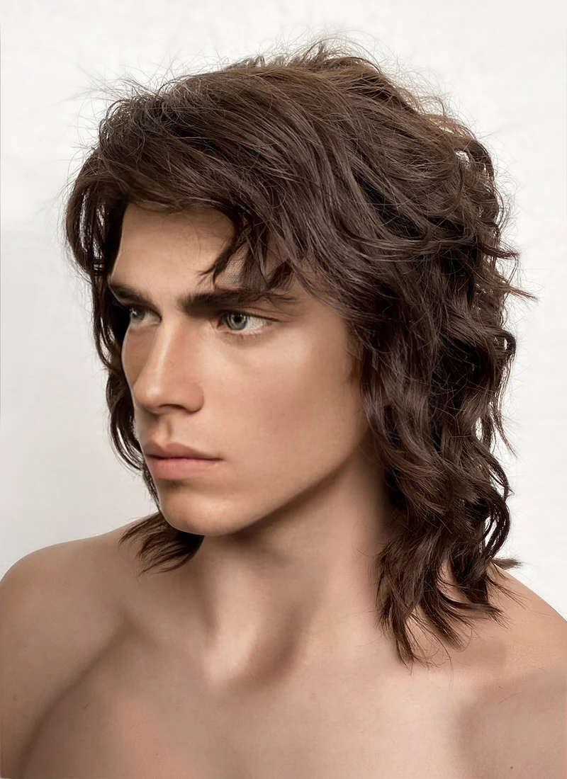Star Wars Anakin Skywalker Darth Vader Wavy Brunette Lace Front Wig Men's LF407GA - Image 8