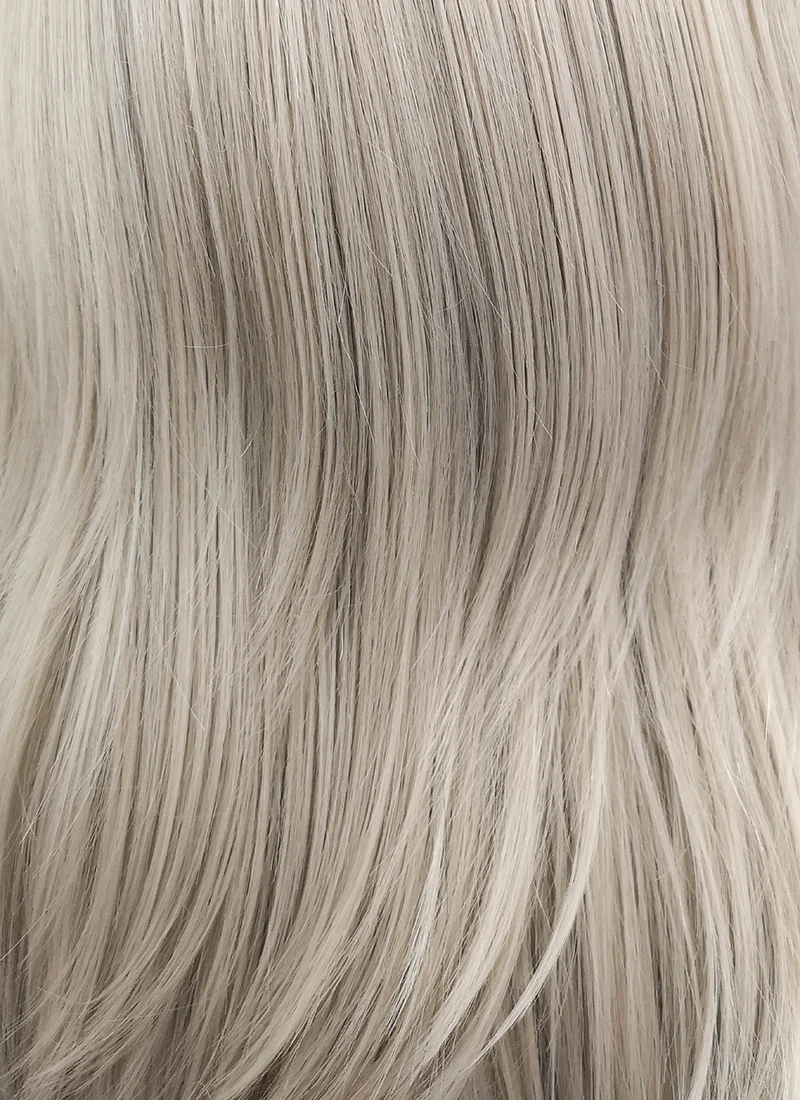 Medium Straight Bob Pastel Grey Blonde Lace Front Synthetic Hair Wig LF509 - Image 7