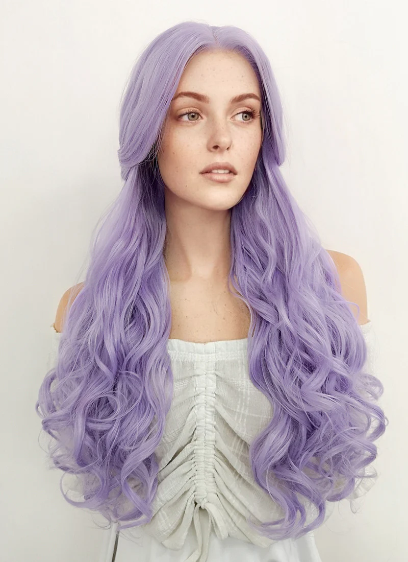 Critical Role: Imogen Temult Wavy Pastel Purple Lace Front Wig LF5110 - Image 3
