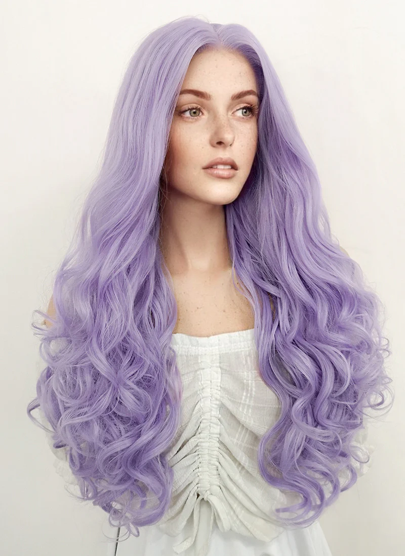 Critical Role: Imogen Temult Wavy Pastel Purple Lace Front Wig LF5110 - Image 6