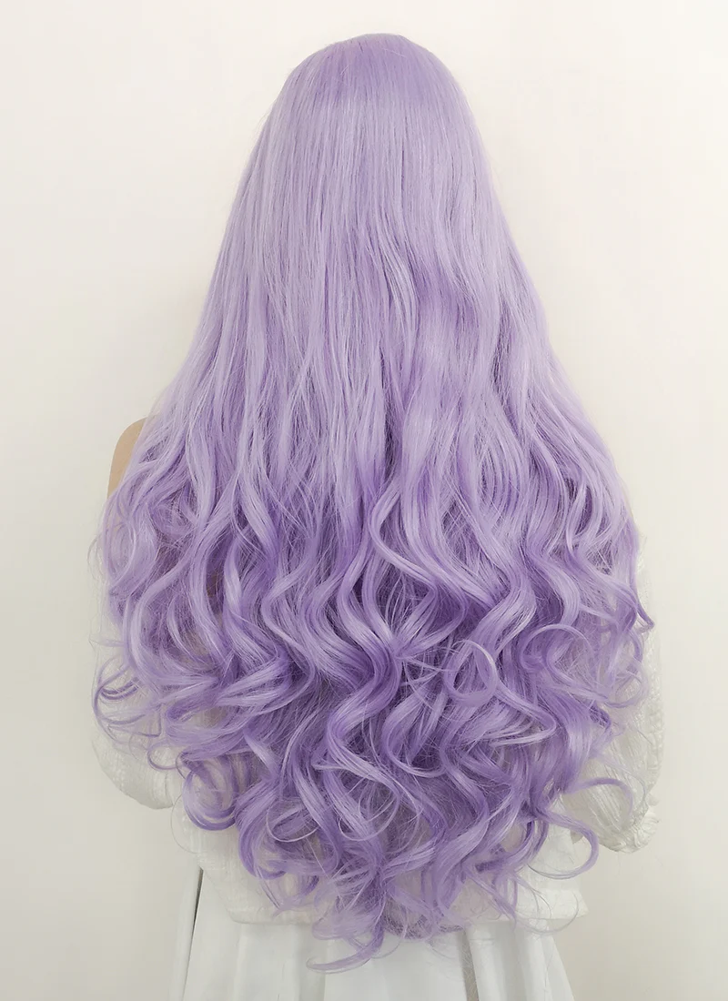 Critical Role: Imogen Temult Wavy Pastel Purple Lace Front Wig LF5110 - Image 8