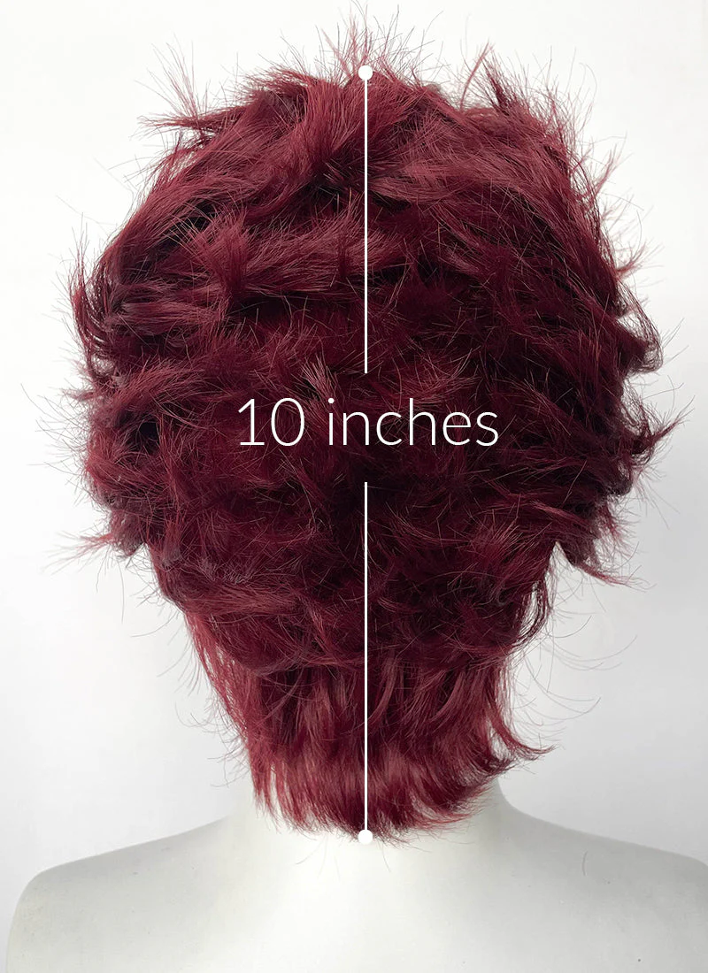 Demon Slayer: Kimetsu no Yaiba Tanjiro Kamado Black With Red Wavy Lace Front Synthetic Men's Wig LF6162 - Image 6