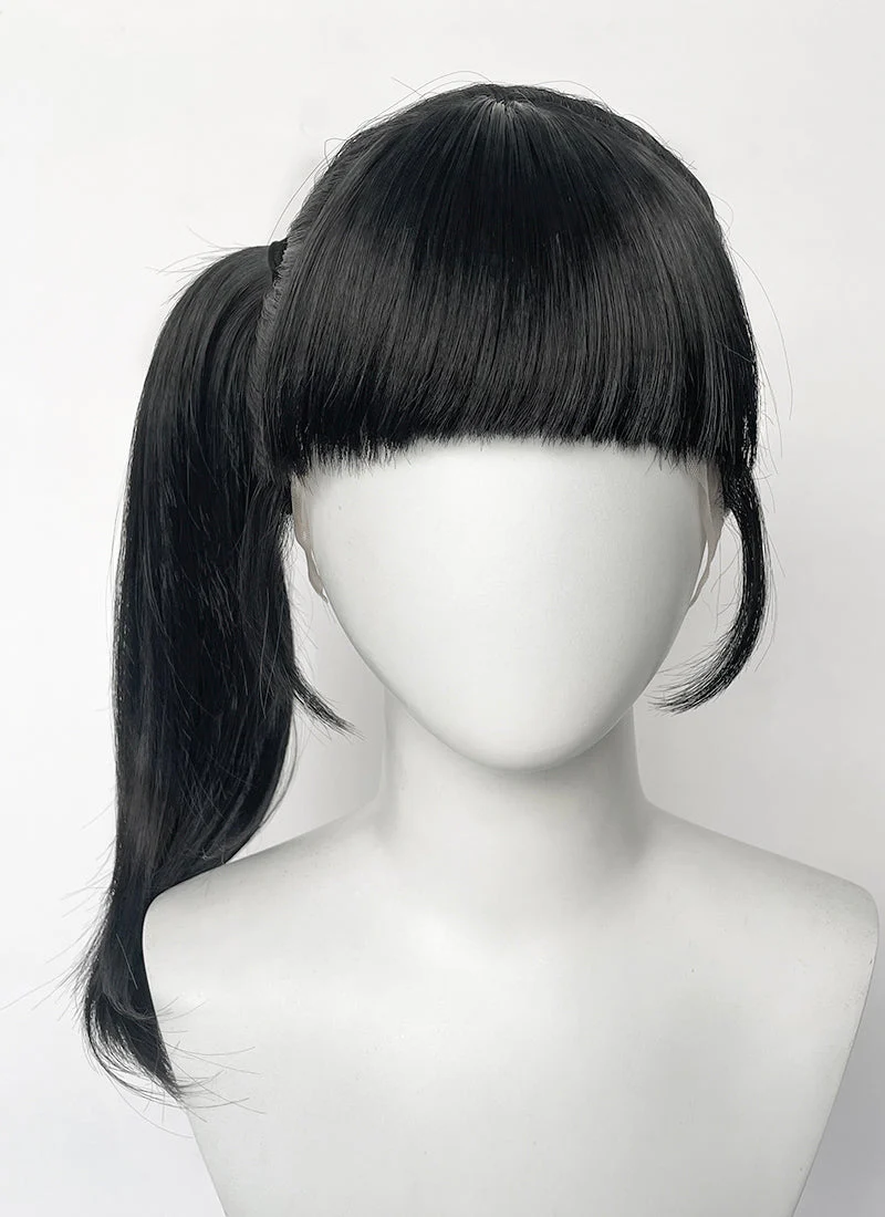 Demon Slayer: Kimetsu no Yaiba Tsuyuri Black Straight Lace Front Synthetic Wig LF6165 - Image 3