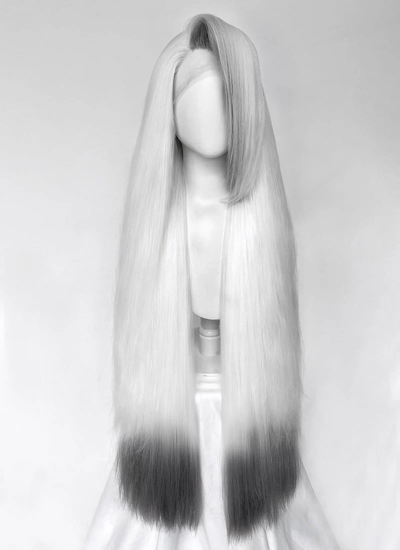 Hazbin Hotel Vaggi White With Dark Grey Straight Lace Front Synthetic Wig LF6166 - Image 14