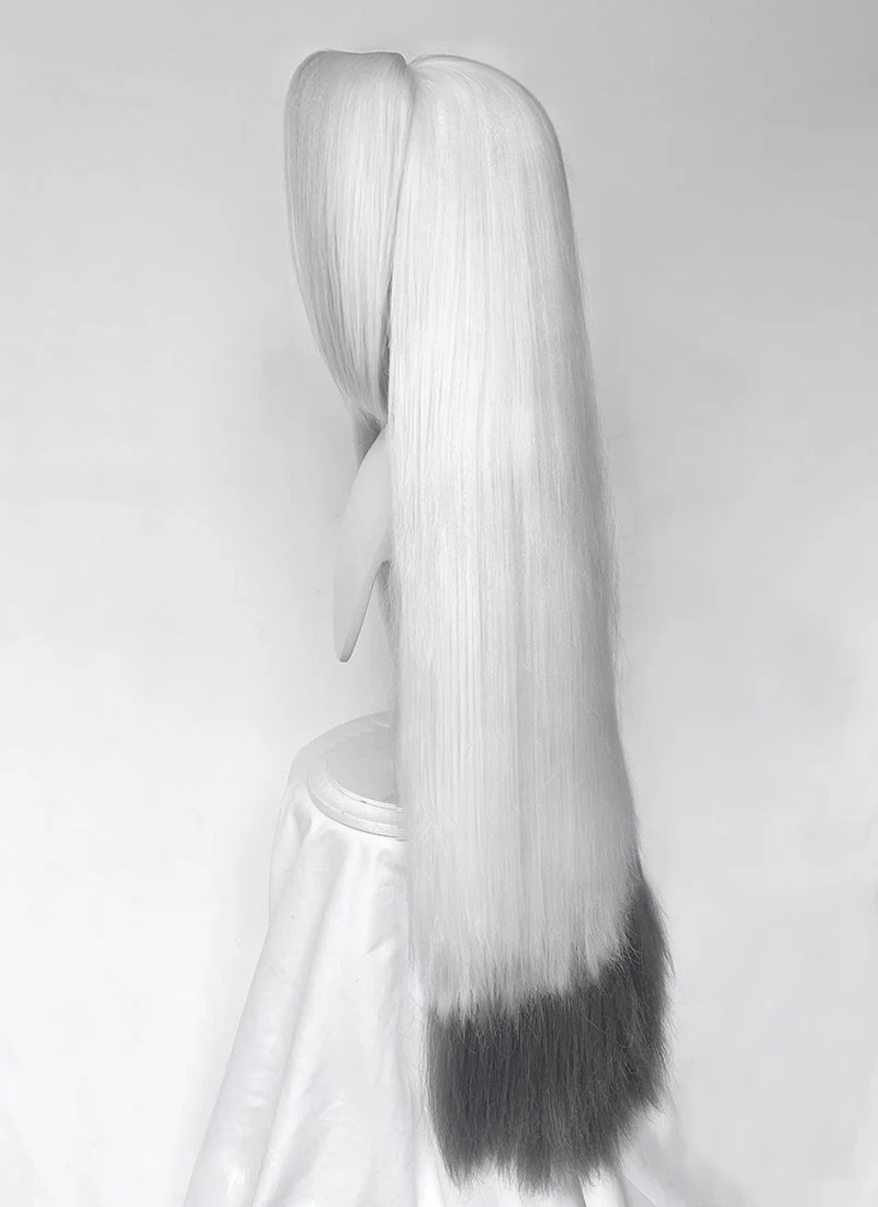 Hazbin Hotel Vaggi White With Dark Grey Straight Lace Front Synthetic Wig LF6166 - Image 16