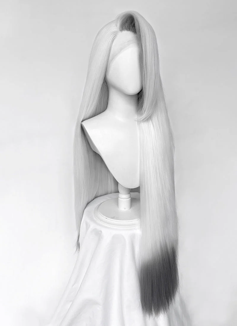 Hazbin Hotel Vaggi White With Dark Grey Straight Lace Front Synthetic Wig LF6166 - Image 17