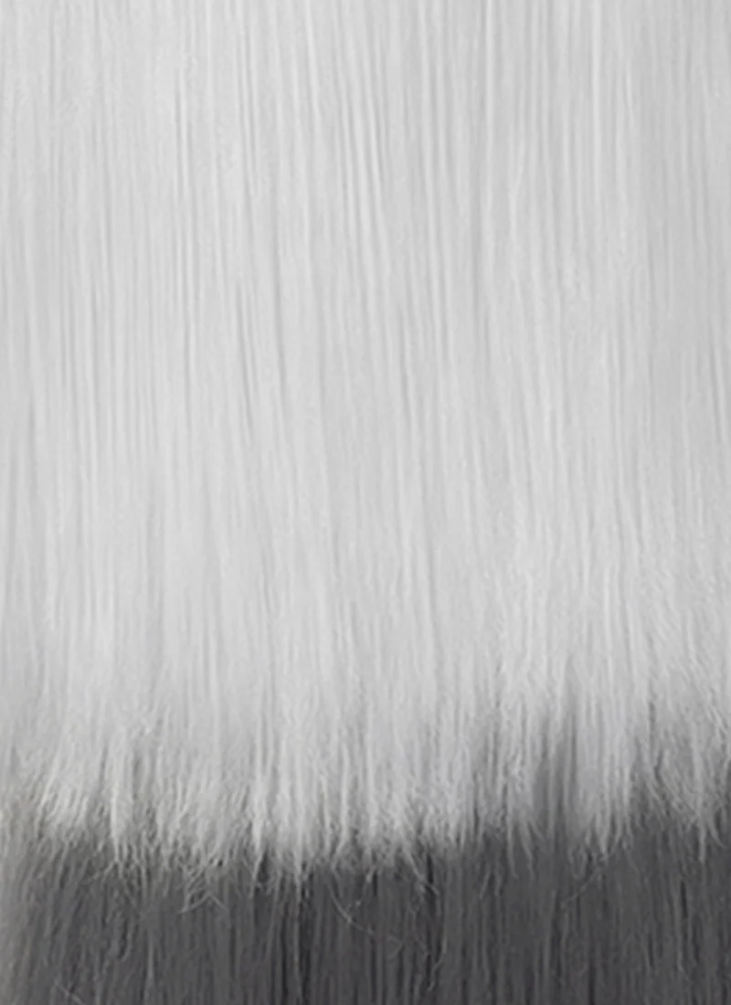 Hazbin Hotel Vaggi White With Dark Grey Straight Lace Front Synthetic Wig LF6166 - Image 19