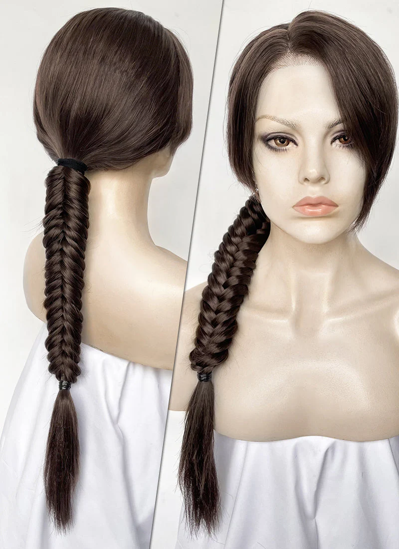 Tomb Raider Lara Croft Brunette Braided Lace Front Synthetic Hair Wig LF6170 - Image 9