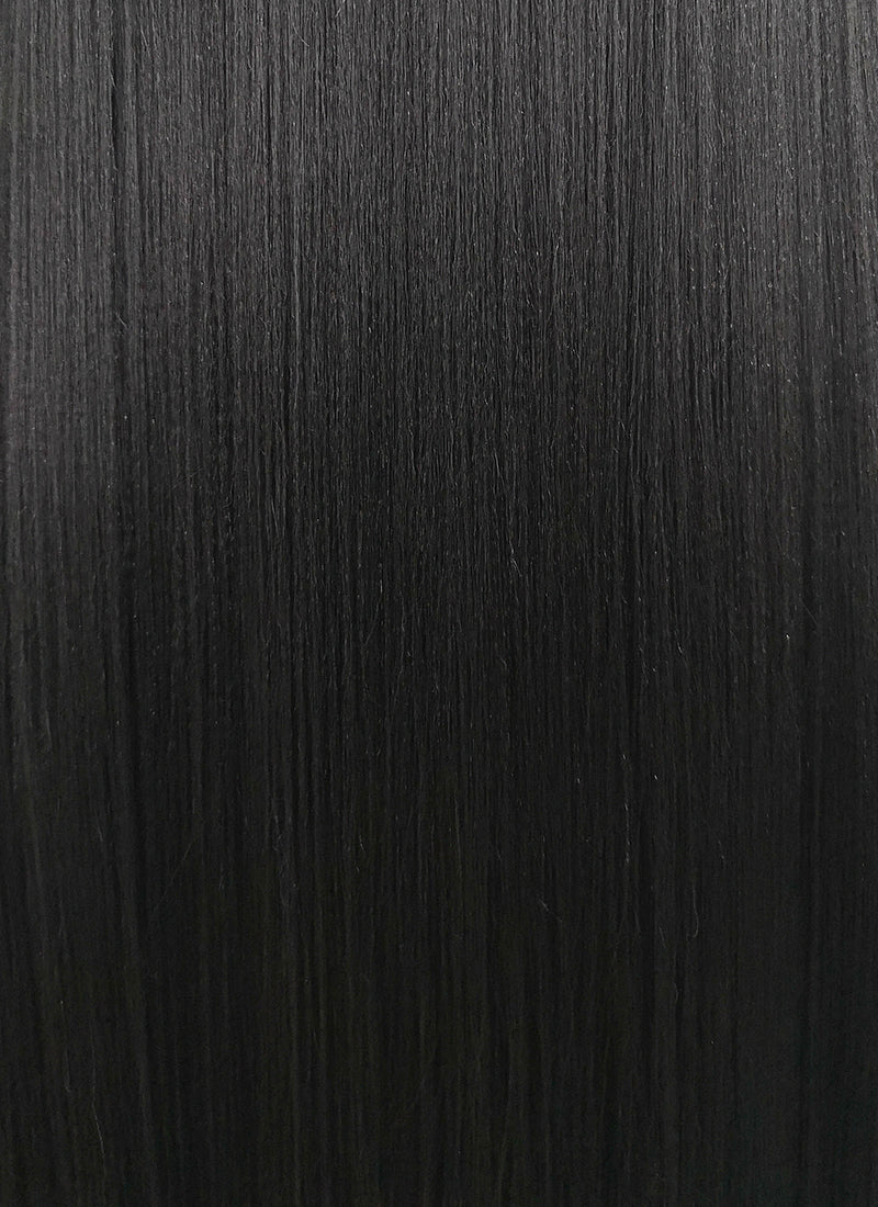 Long Straight Yaki Jet Black Lace Front Synthetic Hair Wig LF701R - Image 7