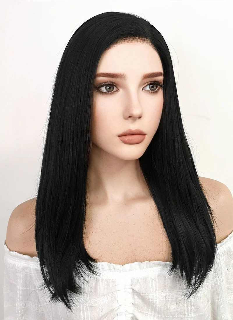 Long Straight Black Lace Front Synthetic Hair Wig LW769 - Image 3