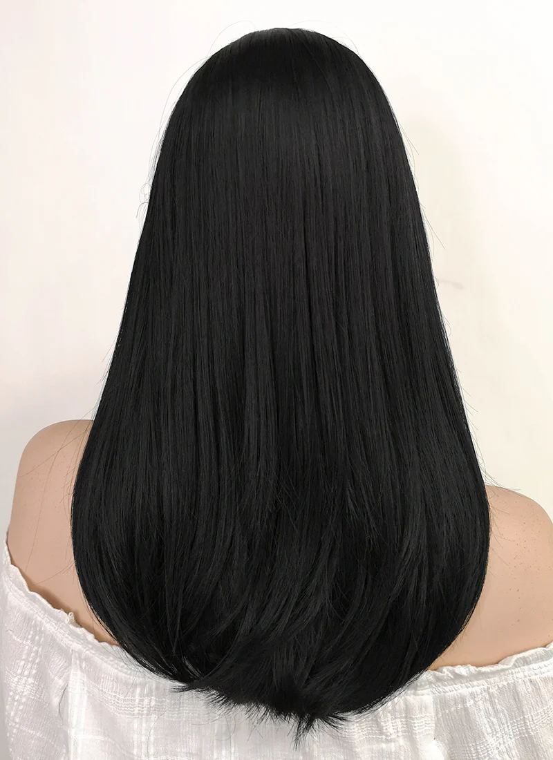 Long Straight Black Lace Front Synthetic Hair Wig LW769 - Image 5