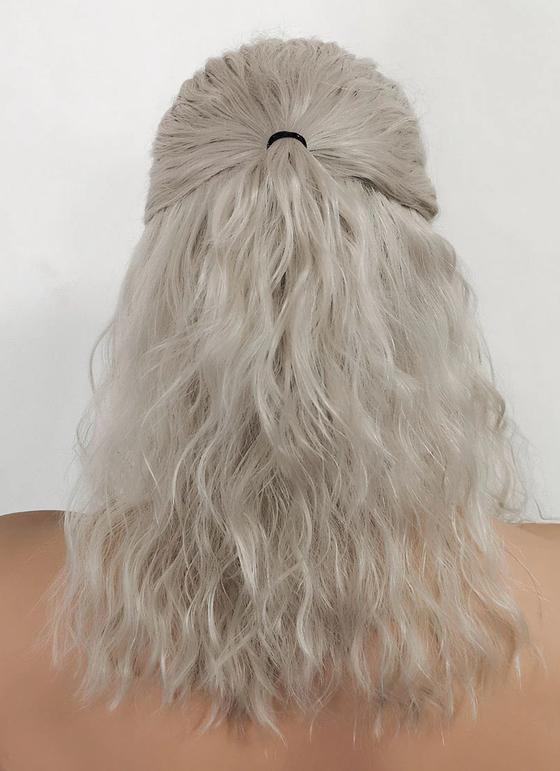 The Witcher Geralt of Rivia Curly Silver Grey Lace Front Men's Wig LFX5127 - Image 7