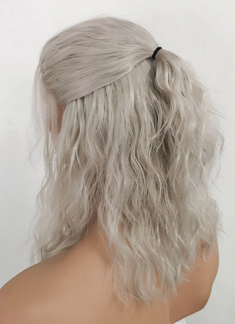 The Witcher Geralt of Rivia Curly Silver Grey Lace Front Men's Wig LFX5127 - Image 8