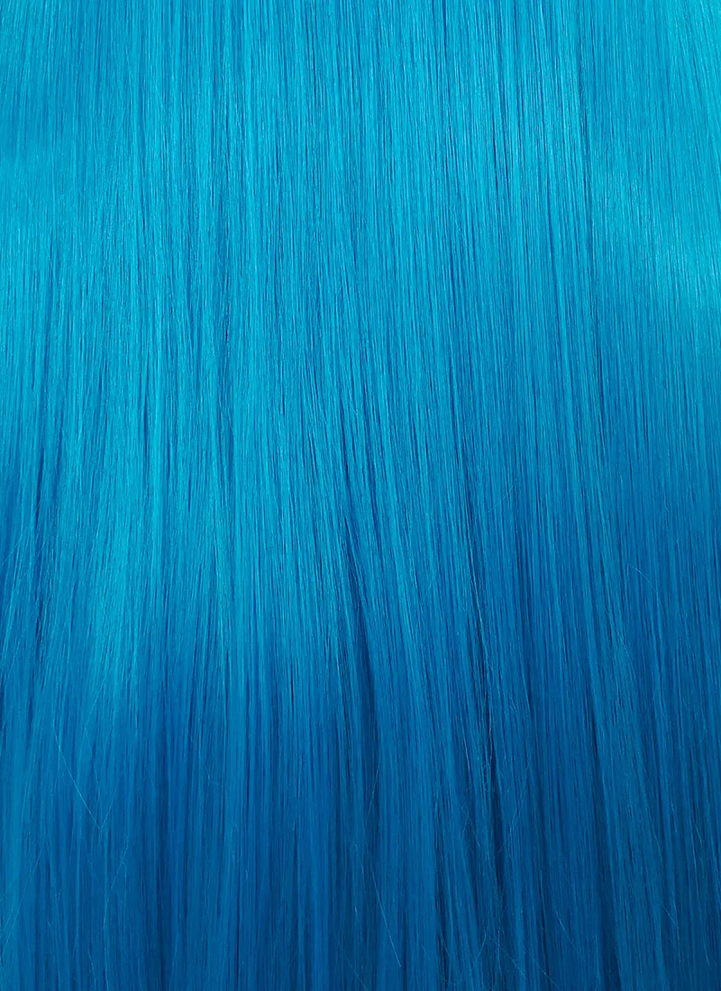League of Legends LOL Arcane Jinx Long Straight Turquoise Blue Lace Front Synthetic Wig LN6020 - Image 14