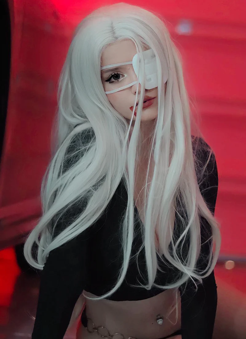 Long Straight Platinum Blonde Lace Front Synthetic Hair Wig LW150D - Image 3