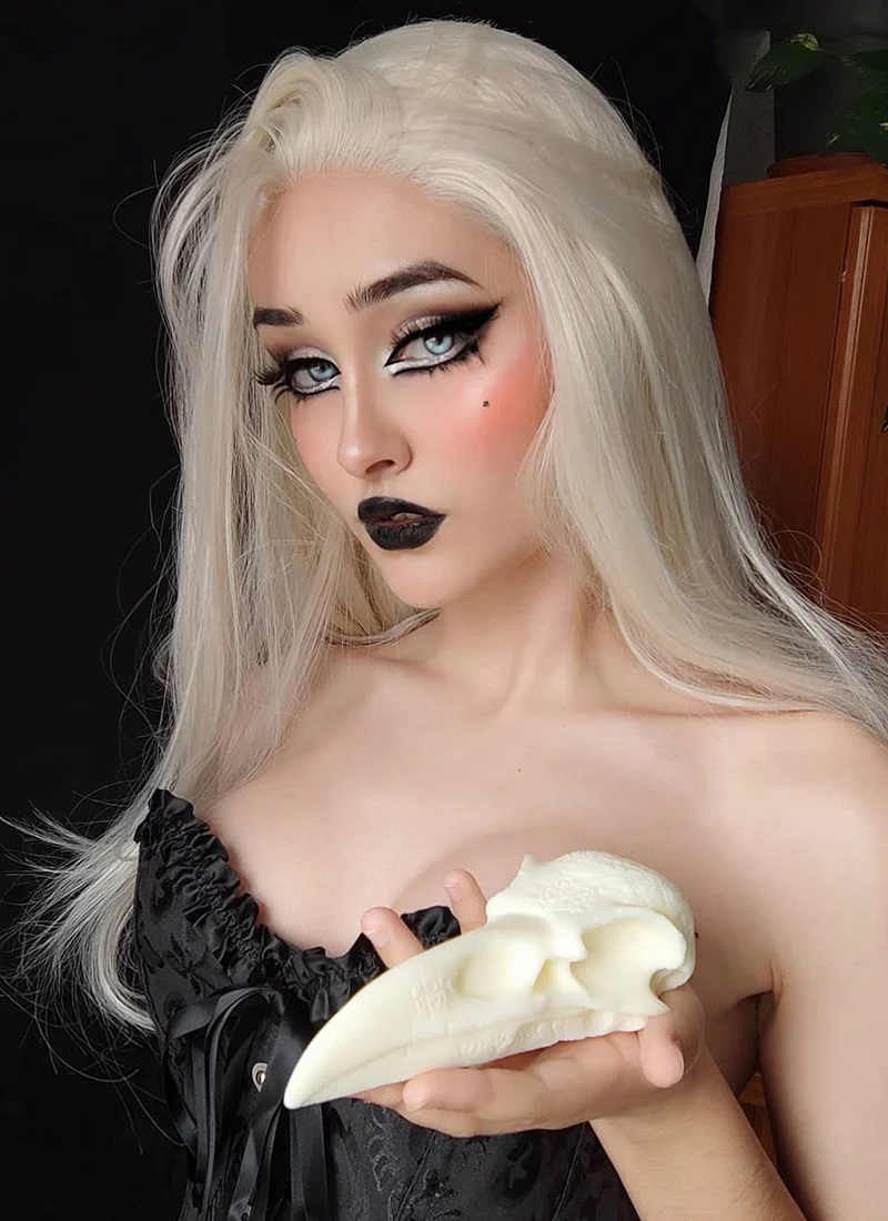 Long Straight Platinum Blonde Lace Front Synthetic Hair Wig LW150D - Image 8