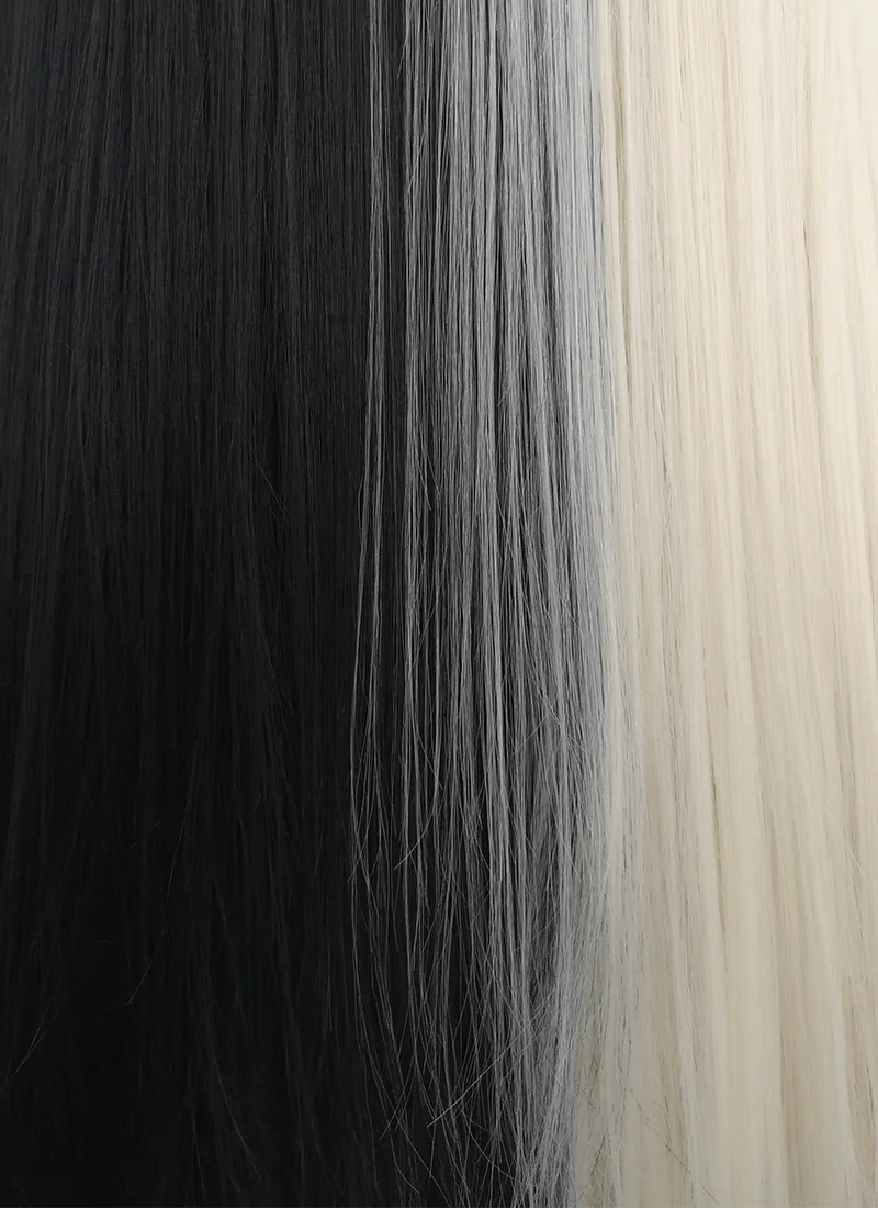 Long Straight Light Blonde Mixed Black Lace Front Synthetic Hair Wig LW1531 - Image 6