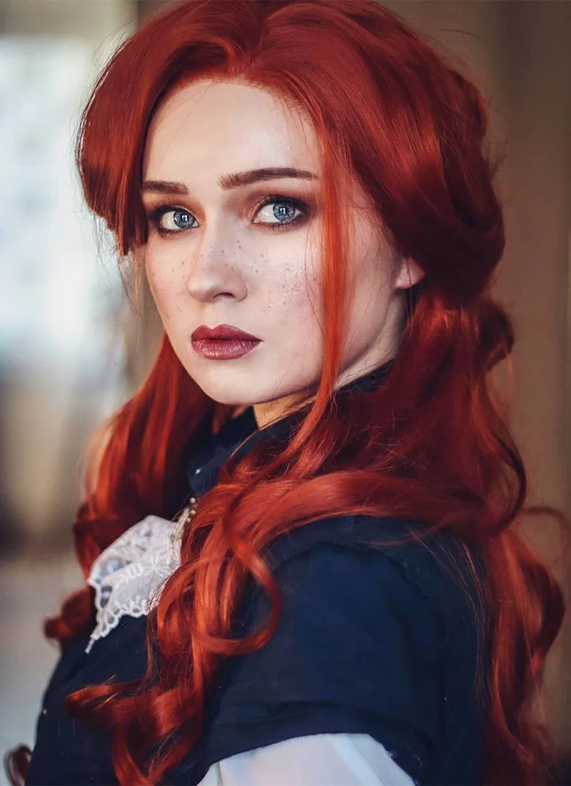 Long Curly Reddish Brown Lace Front Synthetic Hair Wig LW735 - Image 3