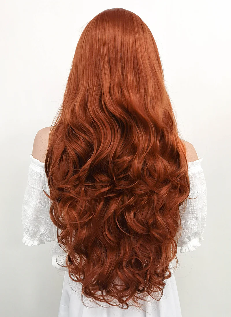 Long Curly Reddish Brown Lace Front Synthetic Hair Wig LW735 - Image 6