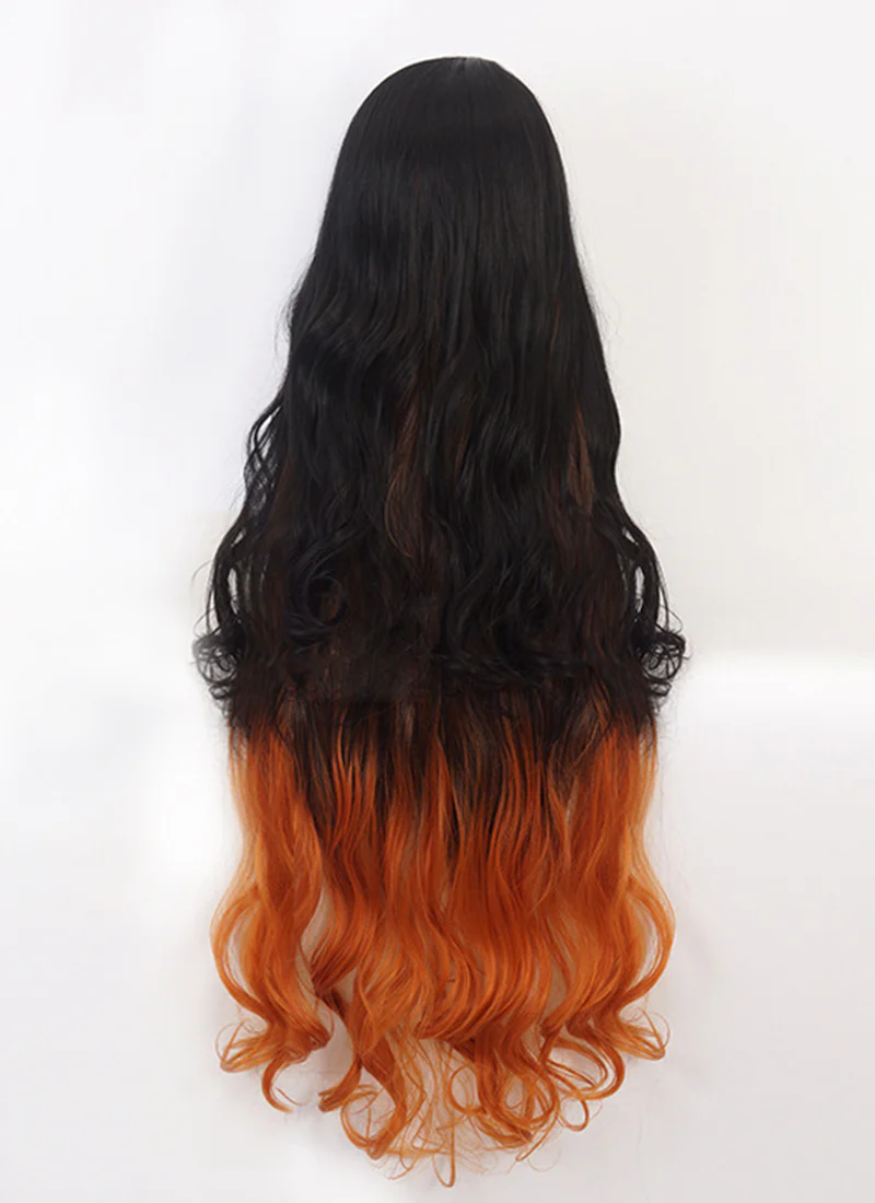 Demon Slayer: Kimetsu No Yaiba Kamado Nezuko Long Black With Orange Cosplay Wig TBZ1161 - Image 5