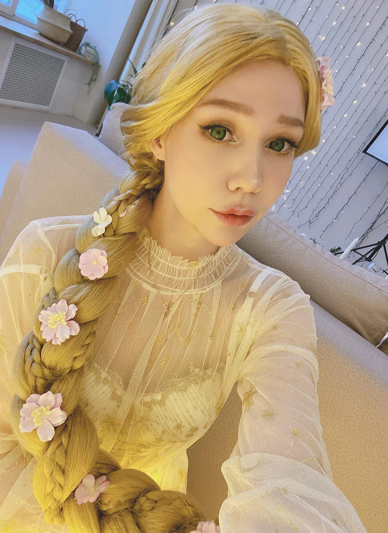 Disney Princess Tangled Rapunzel Long Blonde Cosplay Wig TBZ1162 - Image 3
