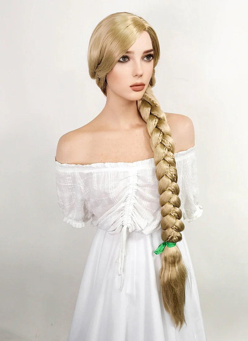 Disney Princess Tangled Rapunzel Long Blonde Cosplay Wig TBZ1162 - Image 5