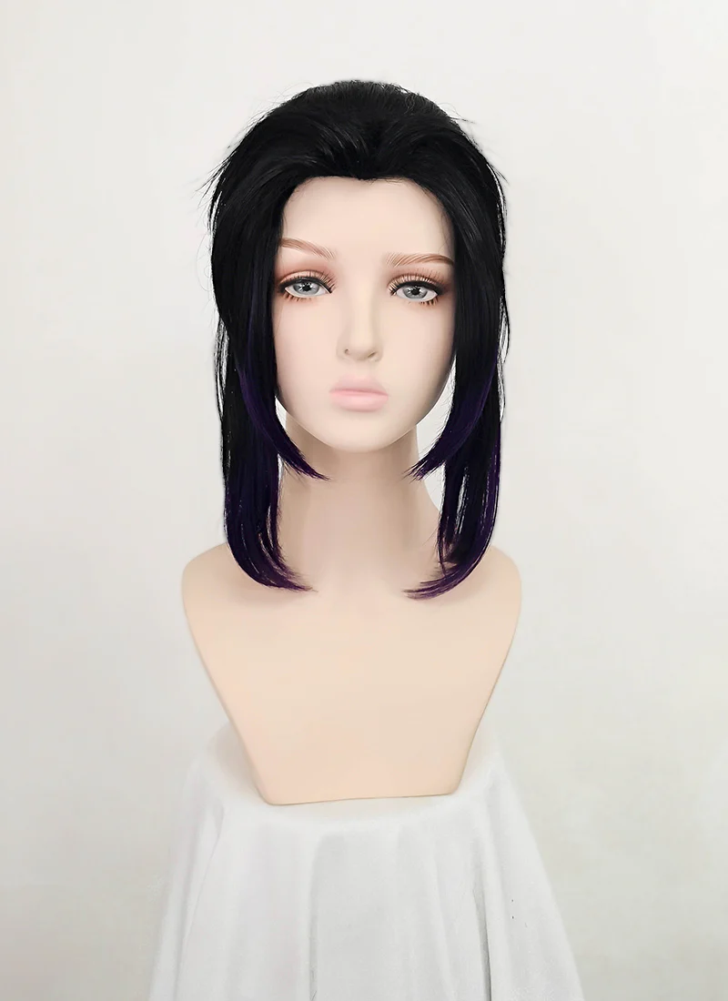 Demon Slayer: Kimetsu No Yaiba Kochou Shinobu Short Black With Purple Cosplay Wig TBZ1165 - Image 4