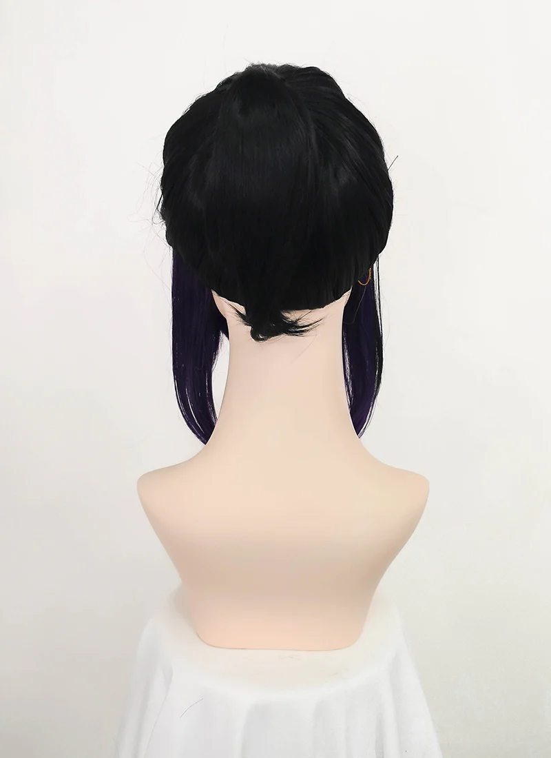 Demon Slayer: Kimetsu No Yaiba Kochou Shinobu Short Black With Purple Cosplay Wig TBZ1165 - Image 6