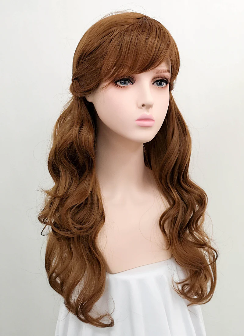 Disney Frozen II Anna Long Brown Cosplay Wig ZB238 - Image 4