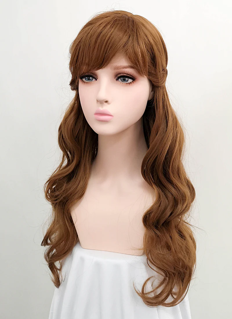 Disney Frozen II Anna Long Brown Cosplay Wig ZB238 - Image 5
