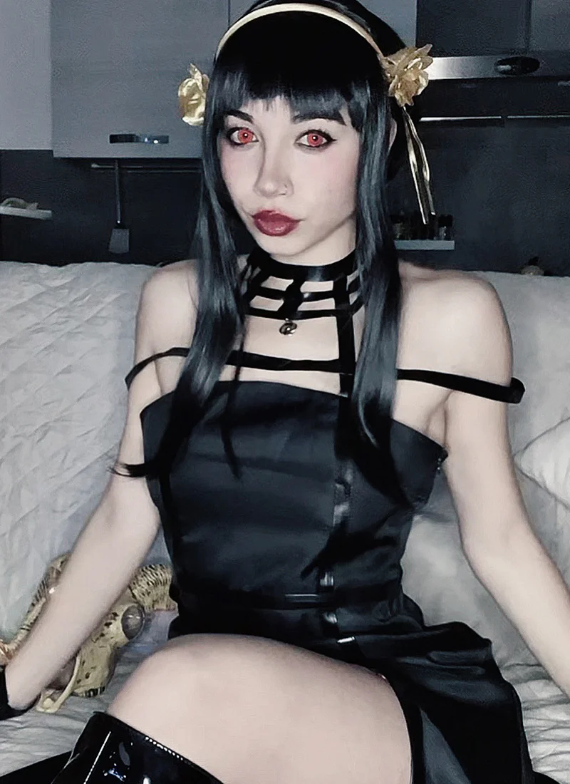 SPY x FAMILY Yorforger Long Black Cosplay Wig ZB259 - Image 3